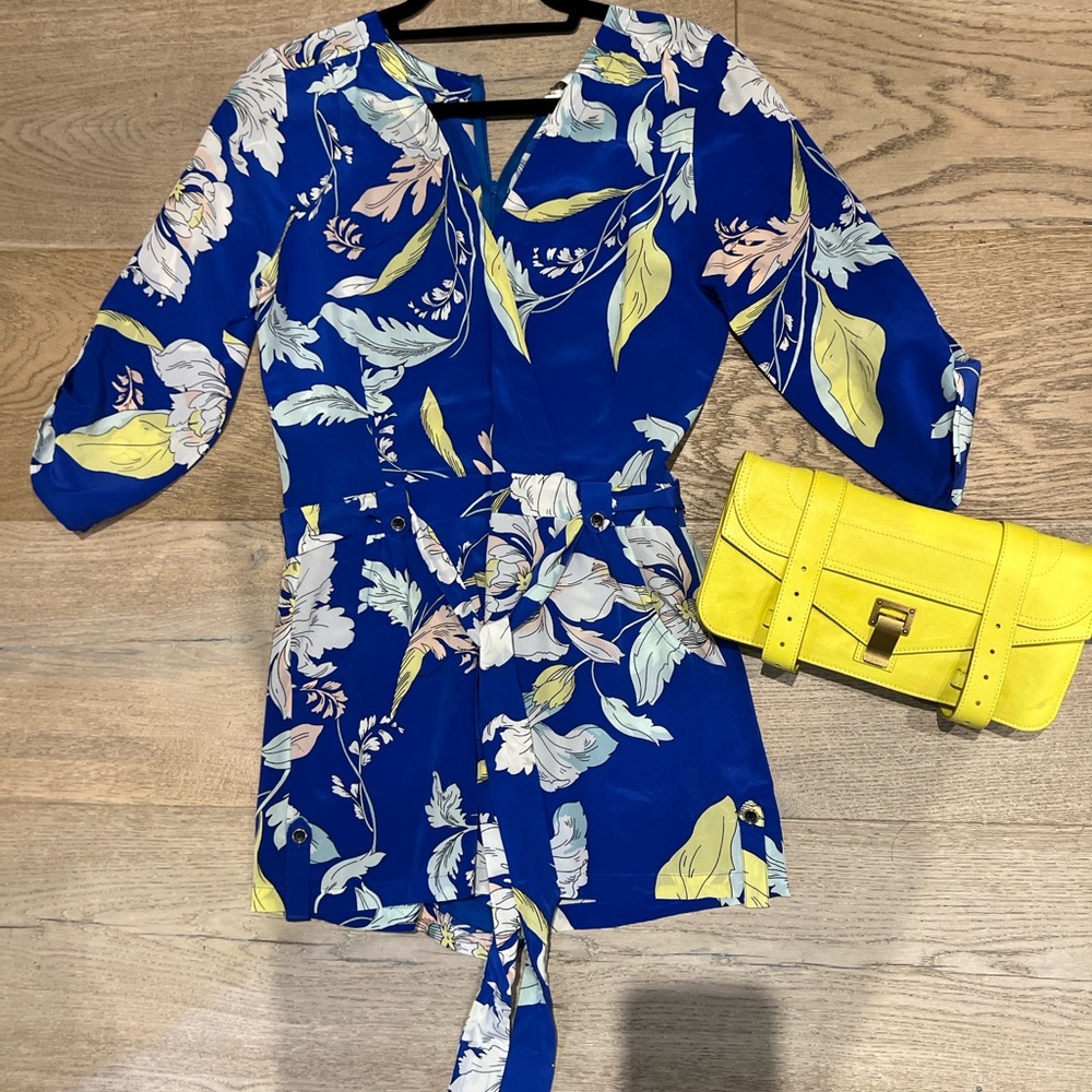 Yumi Kim Blue, White, yellow Floral Liz Romper small